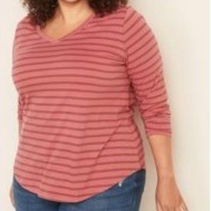 Old Navy EveryWear Striped V-Neck Plus-Size Tee